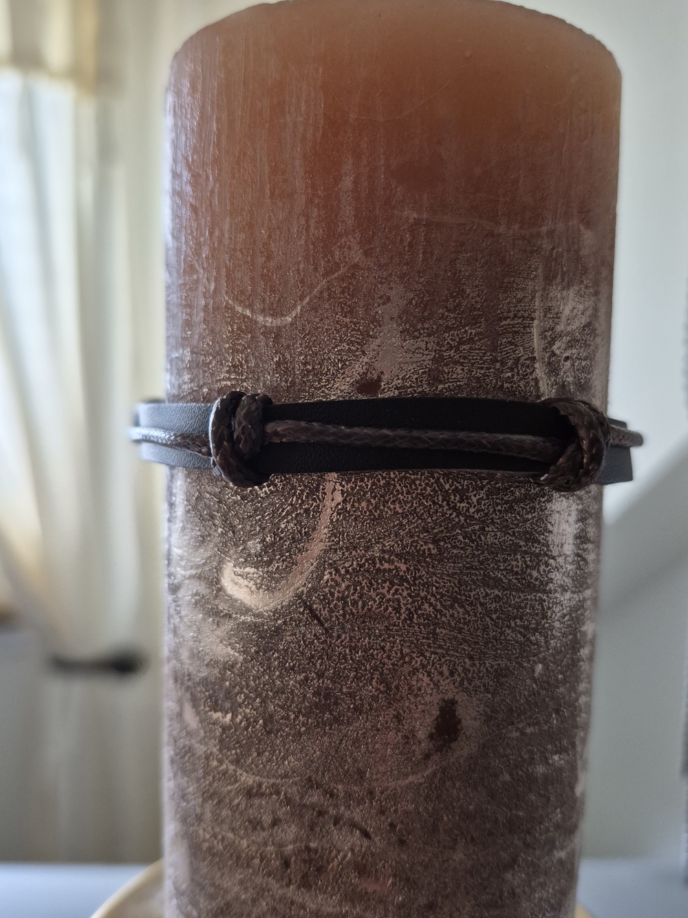 Brown Braided Leather Wrap Bracelet